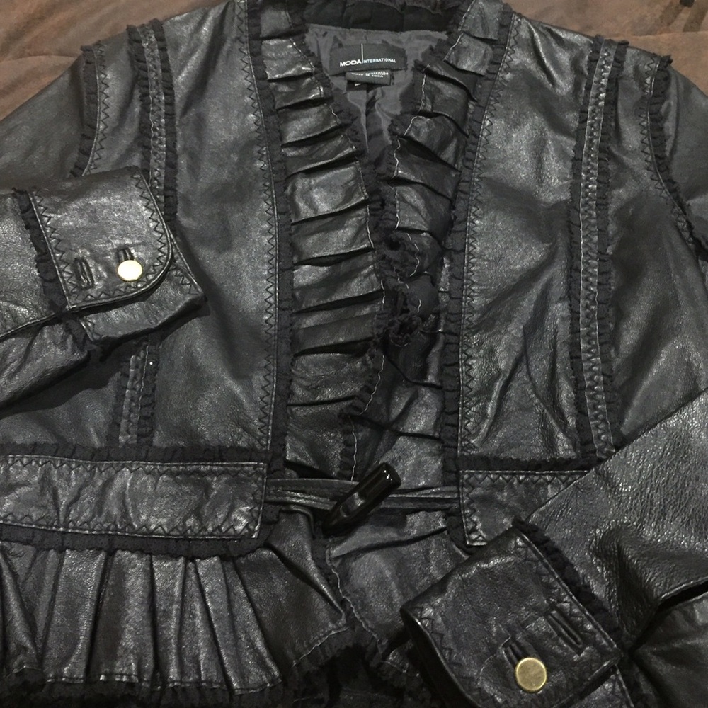 Victoria's Secret Black Leather Jacket - Picture 3 of 4